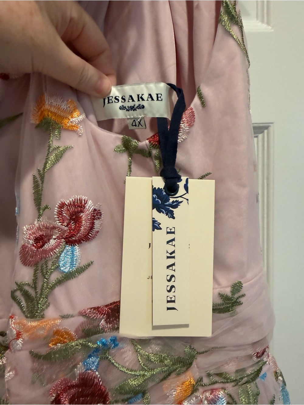 JessaKae Margaret Dress  Embroidered Tulle Midi Dress - Picture 3 of 4